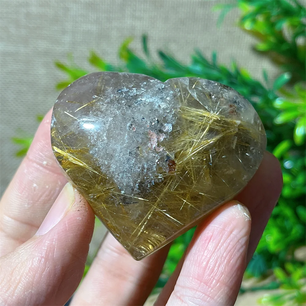 Pendentif Quartz Rutile Doré Naturel 9,7 G - Pierre De Guérison Reiki, Cadeau Énergétique Neuf