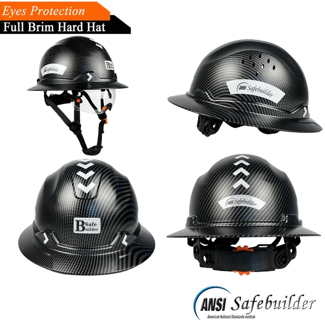 Full Brim Safety Helmet with Visor