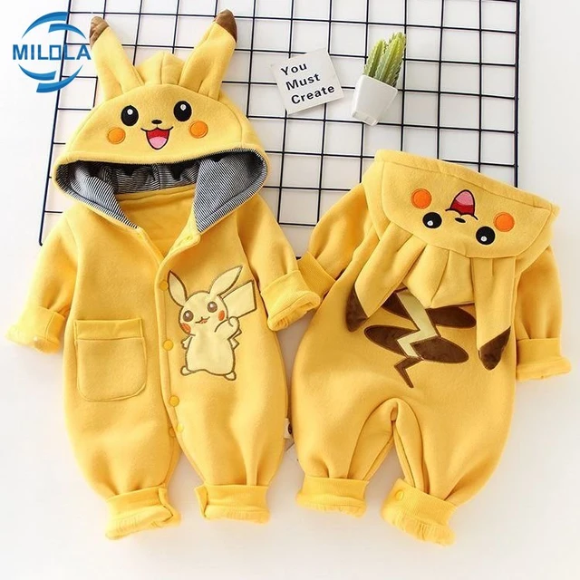 Pokémon Onesie Cosplay fantasia para bebê, pijama Kigurumi para  recém-nascido, macacão infantil, roupas com capuz