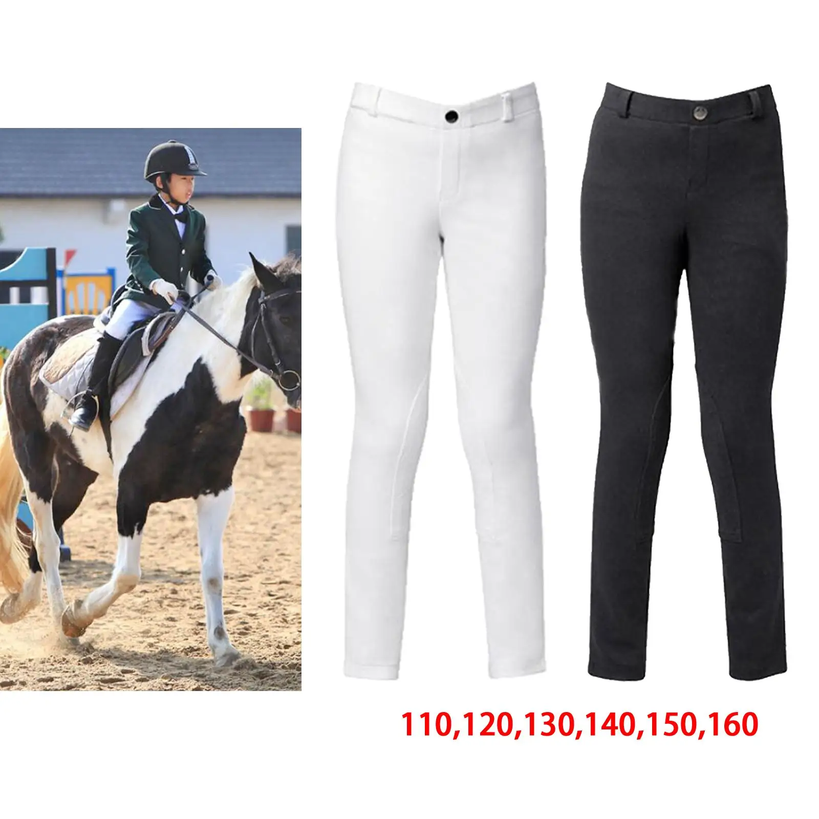 Equestrian Trousers for Children Equestrian Trousers Elastic Cotton Trousers for