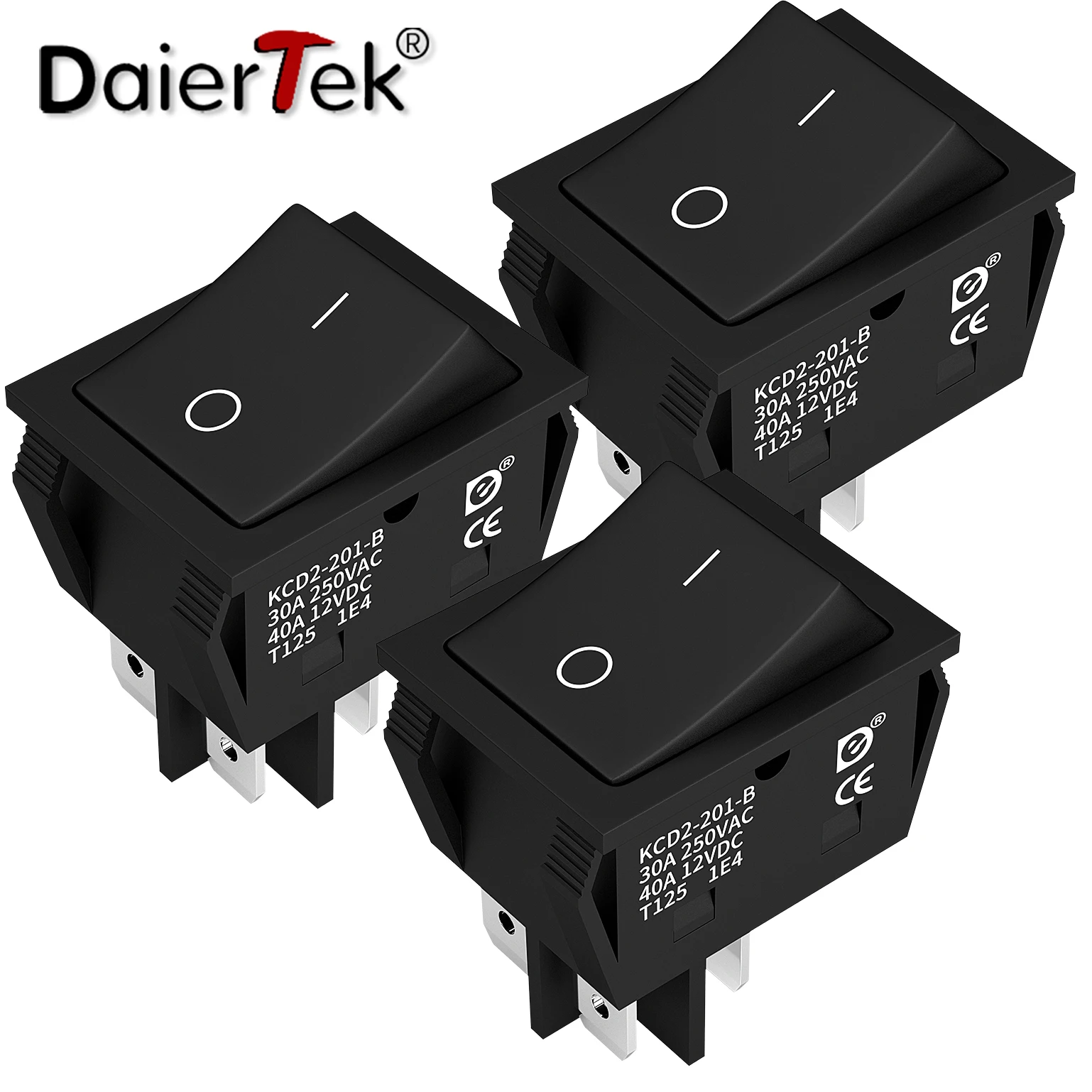 DaierTek-3PCS-Rocker-Switch-DPST-40A-12VDC-4-Pin-2-Position-Switch-ON ...