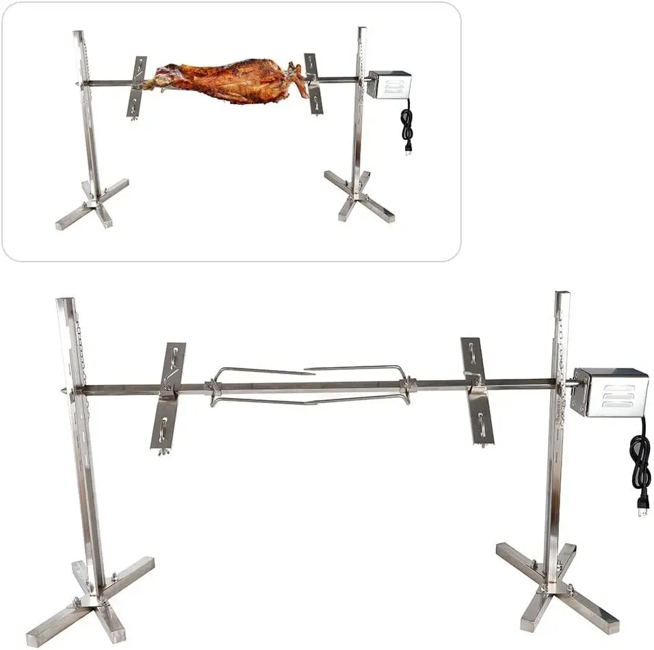 Outdoor Electric Rotisserie Grill Kit Electric BBQ Rotisserie Grill Kit Roaster Stand for Roasting Pig Lamb Max Load 30kg grill oven accessories