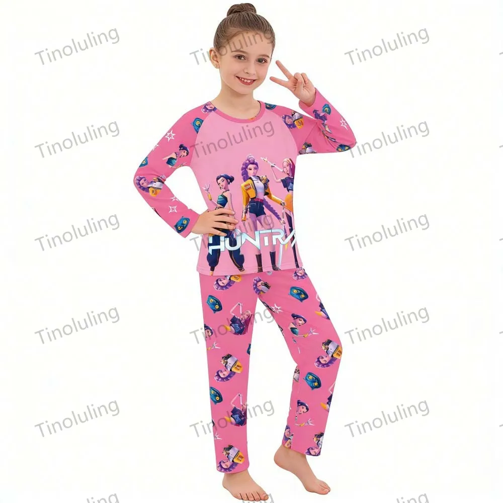 KPop Demon Hunters Huntrix Kids Pajamas Set Long Sleeve Girls Clothing 2pcs Children's Sleepwear Cartoon Boys Nightwear 3-14Y S4bda582066864e4db9fb347e83cc35a0u