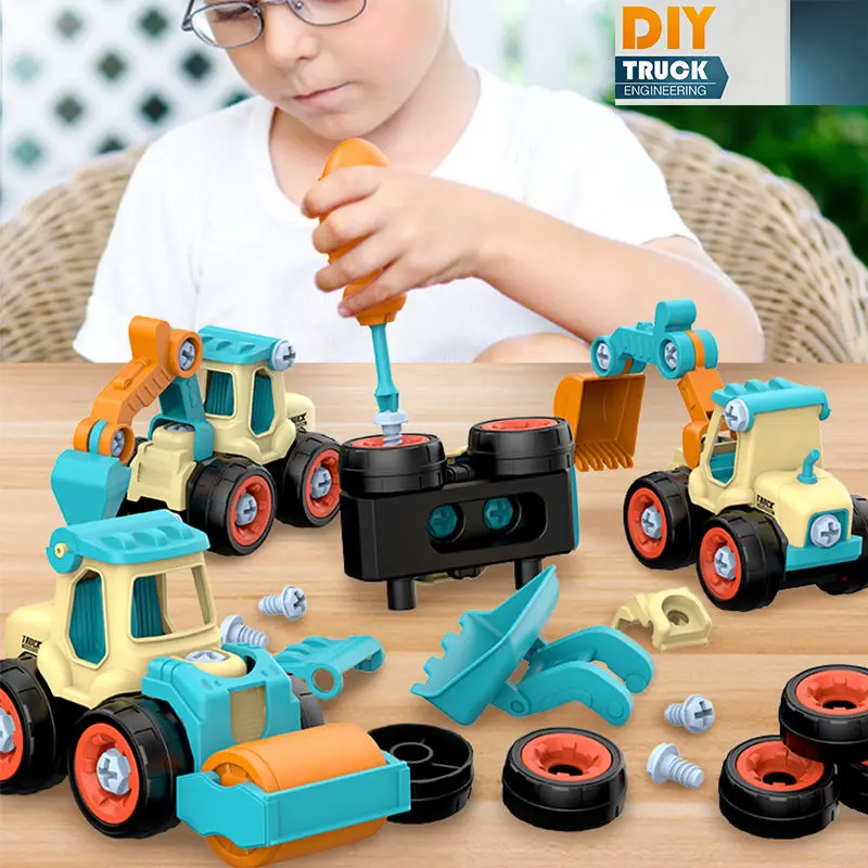 

Nut Disassembly Loading Unloading Engineering Truck Montessori Education Toy Excavator Bulldozer Child Screw Creative Tool Car