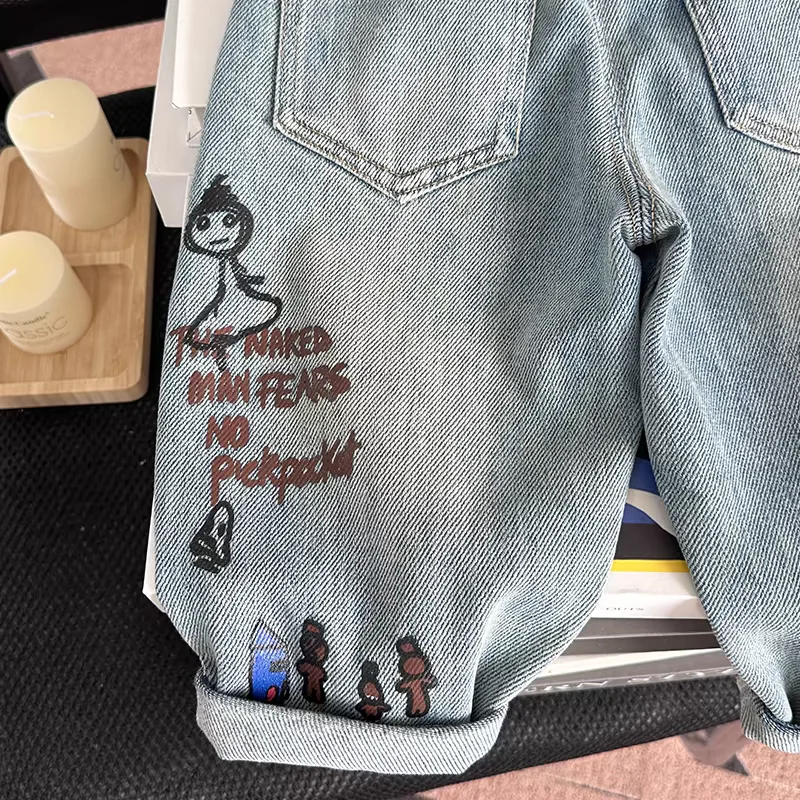 Baby Boys Girls Loose Fit Cotton Denim Pants Spring Autumn Open Bottom Soft Jeans Children Wide PP Pants Kids Clothing - 2