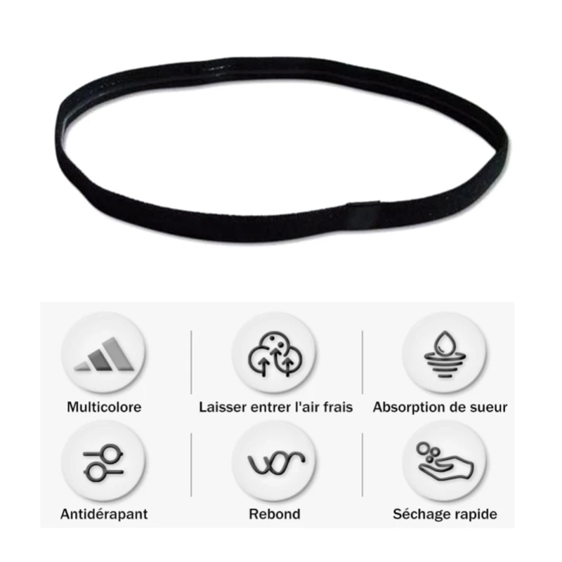 

Elastic Sports Headbands Athletic Exercise Sports Football Non-Slip Silicone Grip Thin Headband Mini Sweatband Headwear