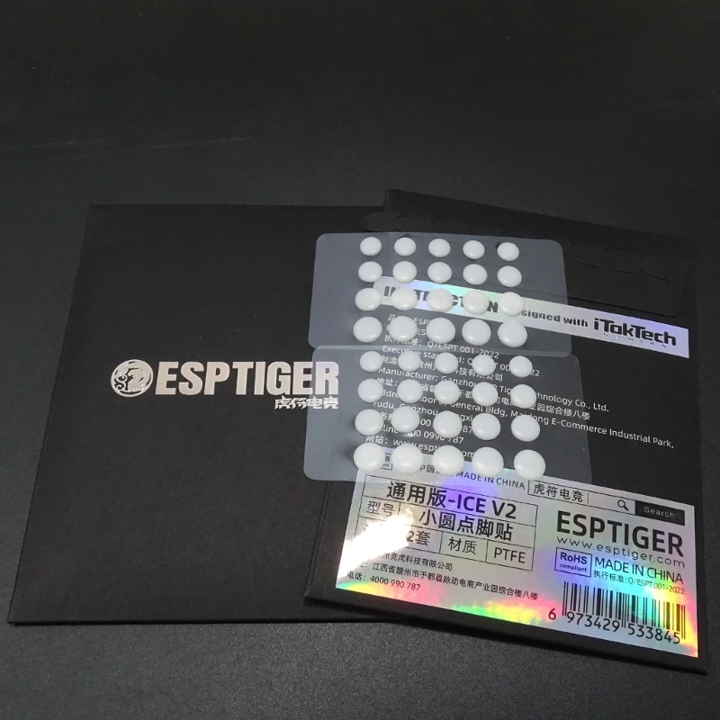 Esports Tiger Ice Mouse Patins Pés Faça Você Mesmo Universal Dot Mouse Glides Arredondado Arredondado Bordas Branco Pacote