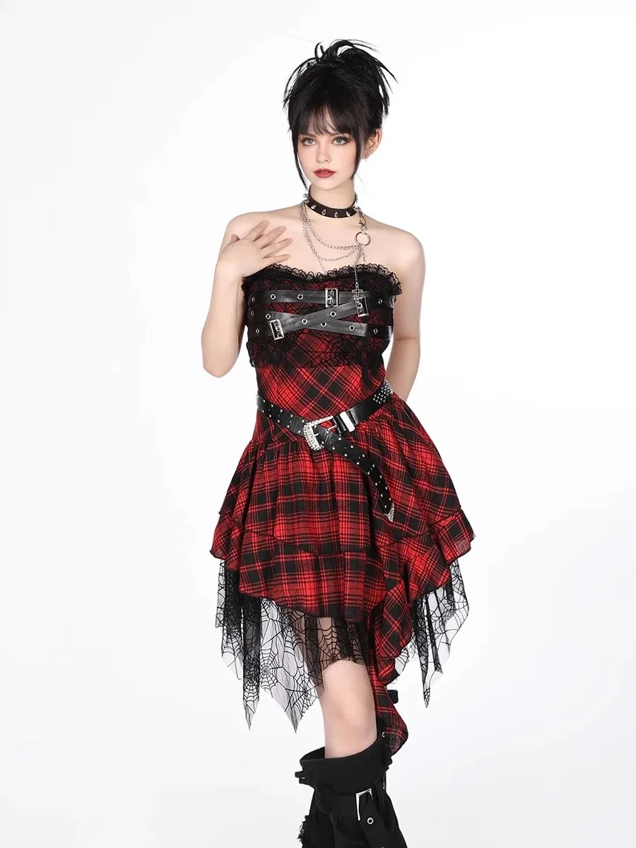 REDDACHiC Alt Goth Spider Web Lace Corset Dress Leg Warmers