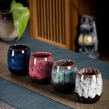 1pcs Kiln Change China Ceramic Tea Cup Porcelain Kung Fu Cups Pottery Personal Single Drinkware Coffee Mugs Wholesale