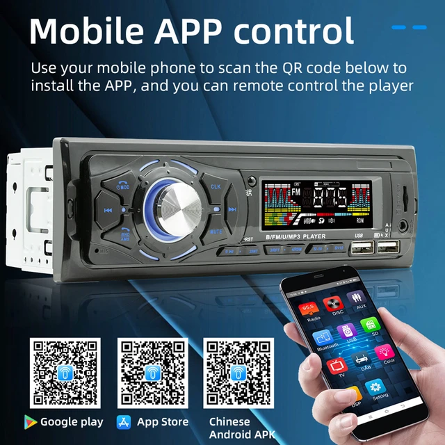 Acquista 1Din Autoradio Registratore a nastro Caricatore per auto doppio  USB Bluetooth Lettore MP3 Ricevitore audio FM stereo Musica USB/SD In Dash  Ingresso AUX