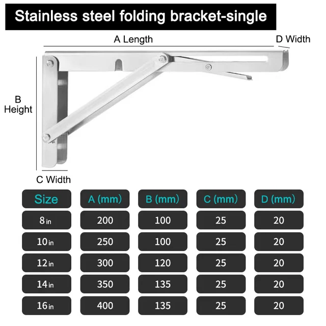 Lshaped Folding Table Bracket Thickened Stainless Steel Folding Angle