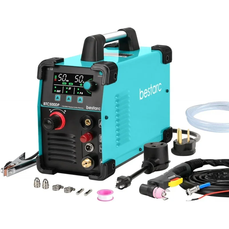 

Plasma Cutter, Pilot Arc BTC500DP 7th Generation 50Amps Screen Display Dual Voltage 110/220V Digital Plasma Cutting Machine (BTC