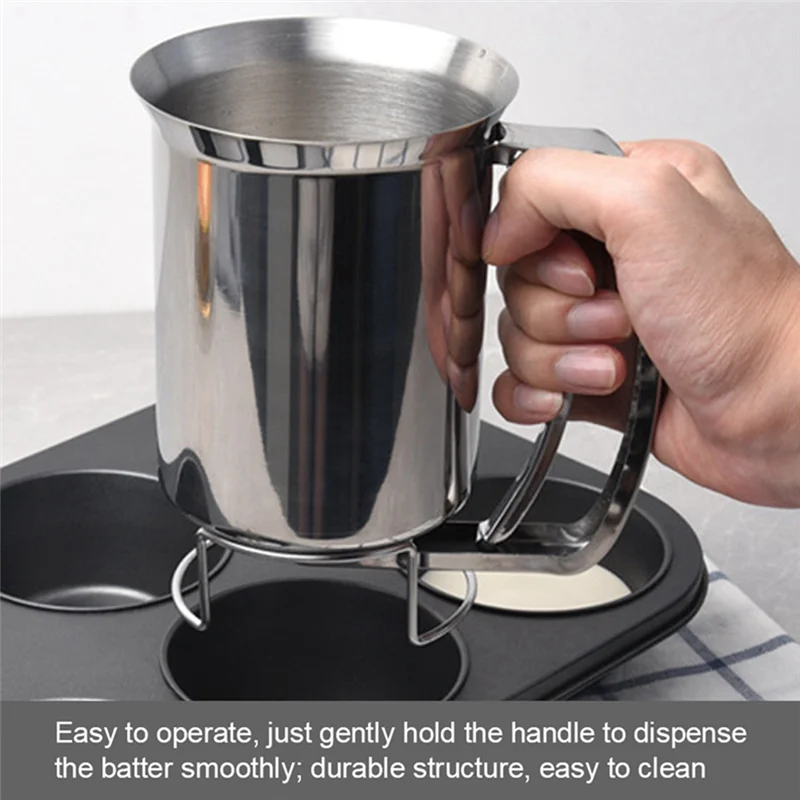 1 PCS Handheld Stainless Steel Batter Dispenser Cake Cupcake Dough Dispensers Kitchen Tool Baking Flour Paste Funnel