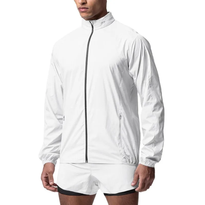 남성용 방풍 후드 트레이닝 자켓 체육관 스포츠 러닝 반사 지퍼 탄성 streetwear 대형 피트니스 스포츠웨어