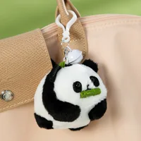 1 PC Small Panda Plush Doll Women Bag Ornaments Cute Imitation Mink Fur Panda Car Keychain Cute Bear Car Key Chain Fashion Gift 1