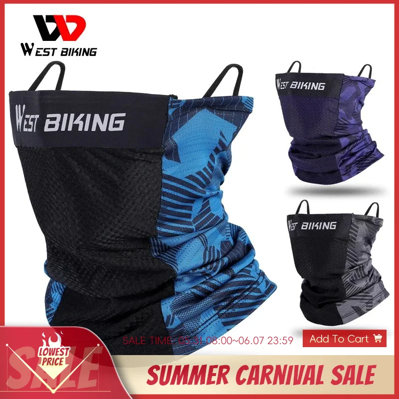 WEST BIKING 2021Spring Summer Face Cover Soft Breathable Scarf Multi Function Bandanas Cycling Camping Fishing Sports Headband