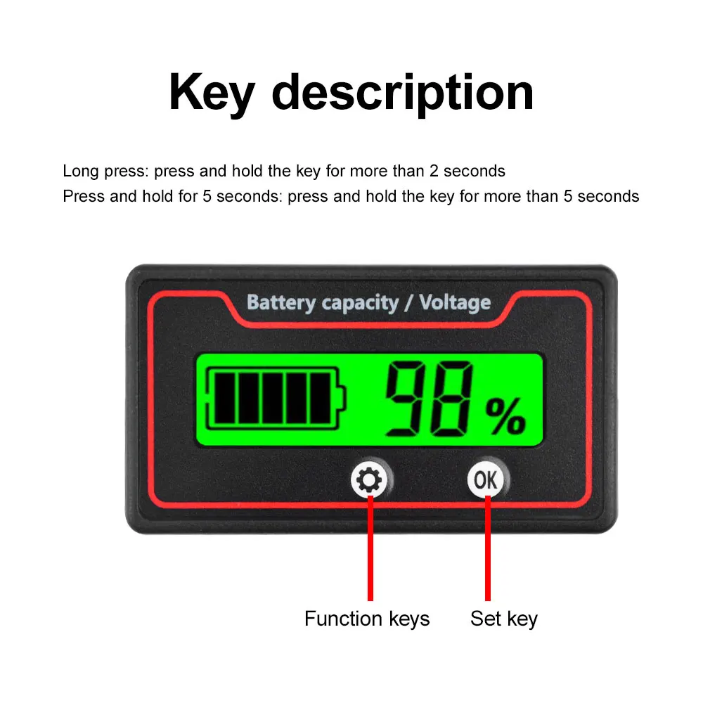 Universal Battery Capacity Monitor and Voltage Indicator Gauge