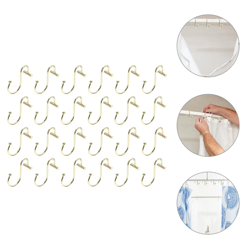

24 Pcs Curtain Hook Shower Hooks Decorative An Fittings Bathroom Rings Hanging Simple Shaped
