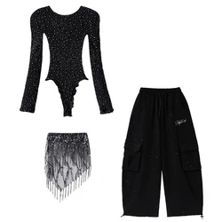 Trendy Girls Street Style Dance Performance Outfit: Youth Hip Hop Costume - 15 - 16y (As Picture)