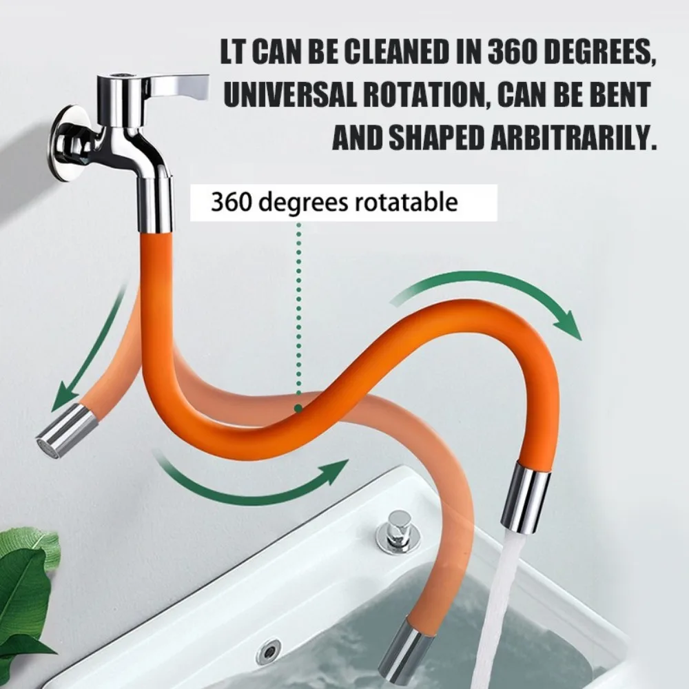 360&deg; Rotating Flexible Bending Faucet Extender Bathroom Kitchen Sink Universal Splash Accessory