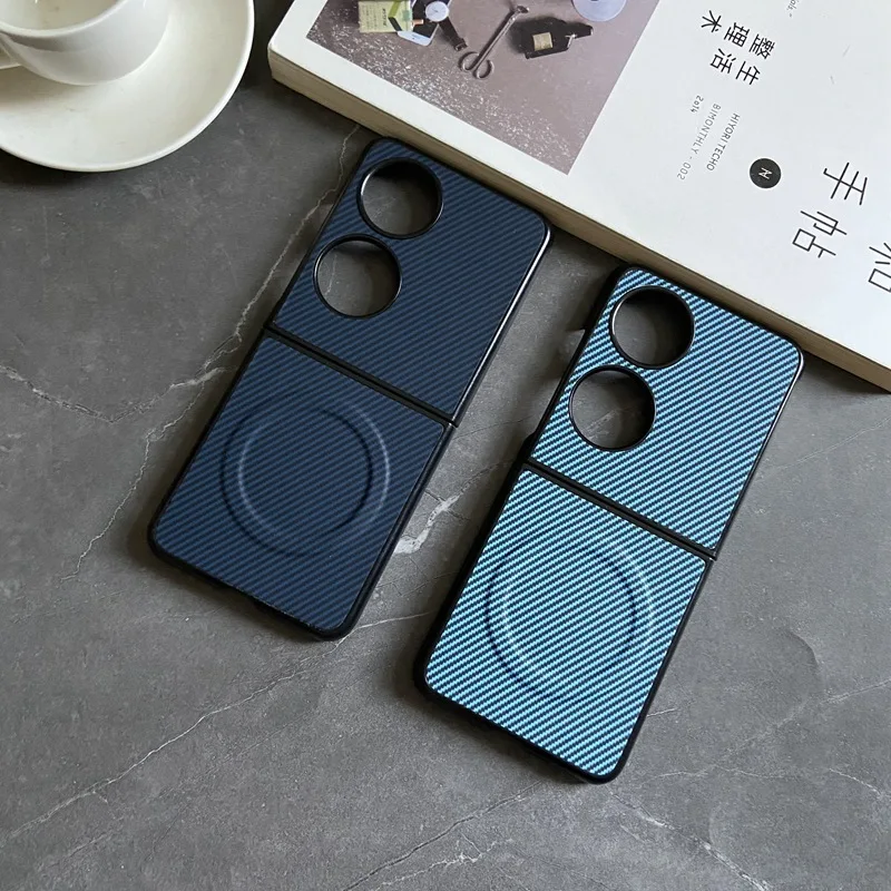 Magnetic Carbon Fiber TPU Case with Magsafe Compatibility and Anti-Knock Protection
