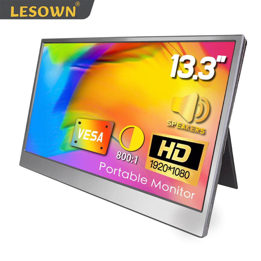 Lesown Monitor Ultrawide Usb C 13.3 Pollici 1920X1280 Ips Hdmi Display Da Gioco Portatile Secondo Schermo Esterno Per Smartphone Pc