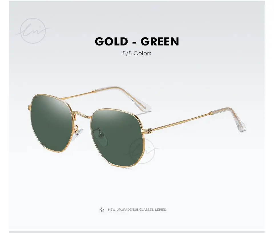 LM Fashion Damen Kleine Sechseck-Sonnenbrille Herren Retro Polarisierte Metallbeschichtung Spiegel Sonnenbrille Schutzbrille UV400 Brillen_voghion.com