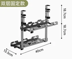 Under Desk Extendable Cable Management Tray with Clamp and Retractable Power Strip Holder (Double fixed)