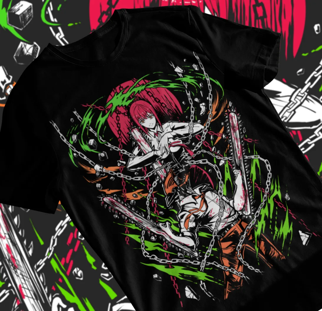 

Chainsaw Man T-Shirt Makima Anime Manga CSM Denji Power Shirt Soft Tee All Sizes