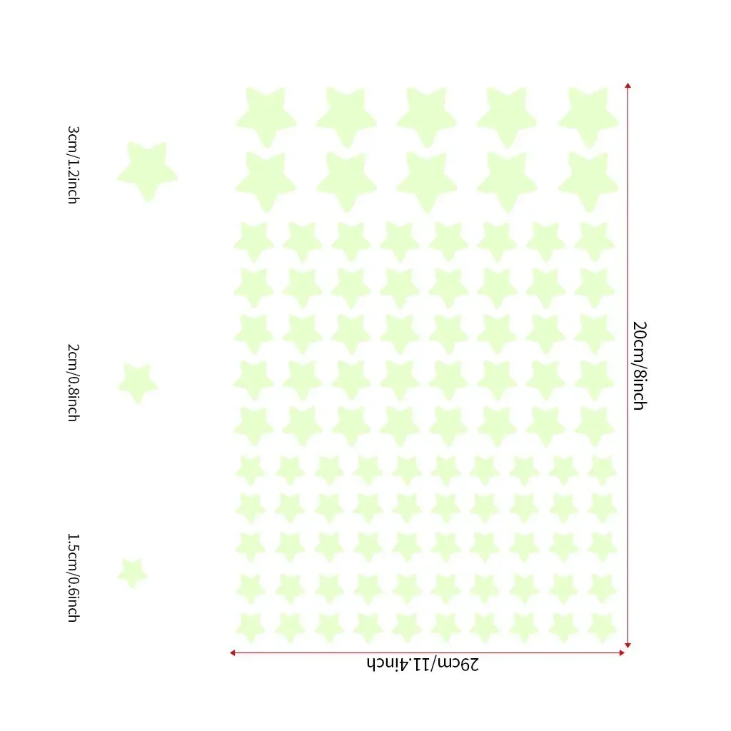 Luminous Glow-in-the-Dark Star Stickers – Colorful Fluorescent Wall Decals for Kids Rooms & Home Decor (100 Pieces)