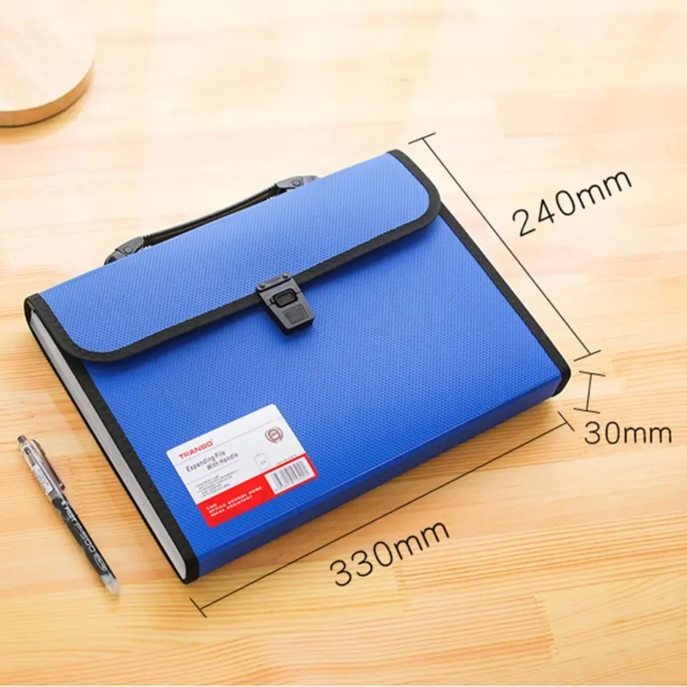 휴대용 PP 대용량 아코디언 폴더, 사무실 학교 정리함 케이스, A4 확장 파일, 13 포켓 오르간 가방 거치대