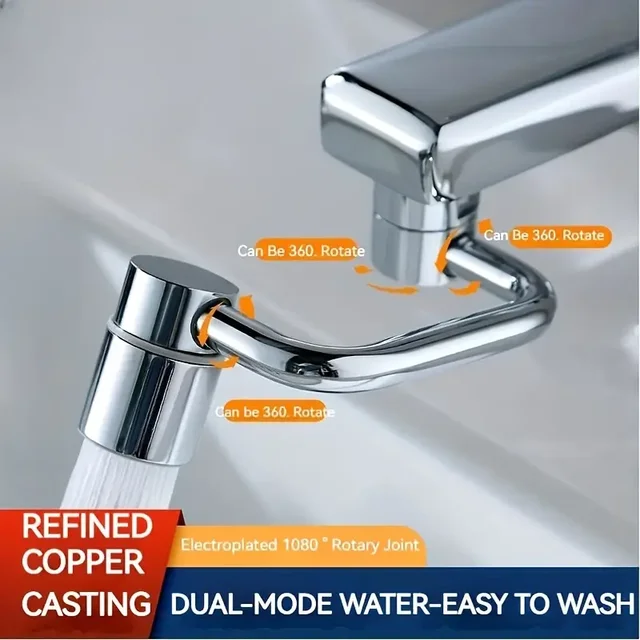 1 ชิ้น 1080 °   หมุนก๊อกน้ําห้องครัวสแตนเลสExtender Universal Splashproof Dual Modeห้องน้ําอ่างล้างจานอุปกรณ์เสริมพร้อมอะแดปเตอร์ 1