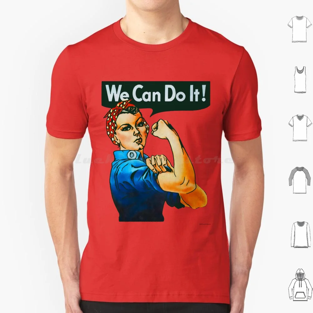 Maglietta Rosy Cotone Uomo Donna Stampa Fai Da Te Rivettatrice Rosica The Rivetter We Can Do It War Wwii World War Ii World War 2 Retro