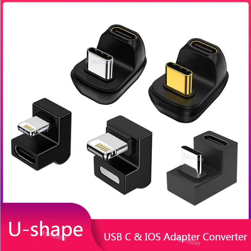 U-shape Adapter Type C to Lighting Charging Data Transfer Converter For iPhone 13 12 11 Xiaomi Samsung Ipad USB C OTG Adapter