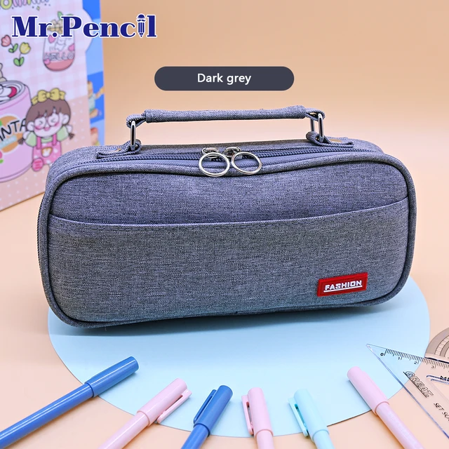 Mr. Pen- Pencil Case, Pencil Pouch, Grey, Pen Bag