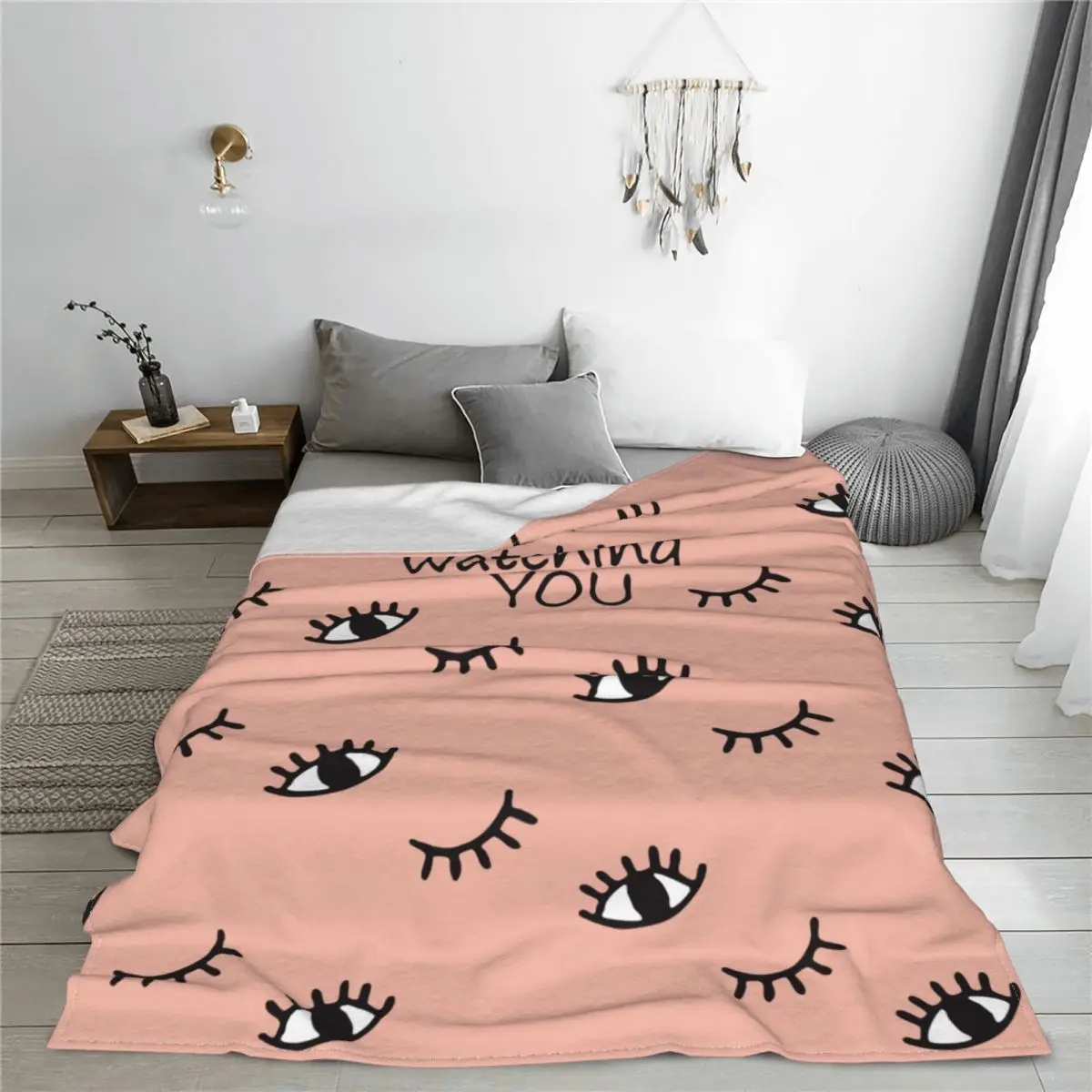 Eyelash Blankets Coral Fleece Plush Winter Beautiful Eyes Multi-function Ultra-Soft Throw Blankets for Sofa Travel B