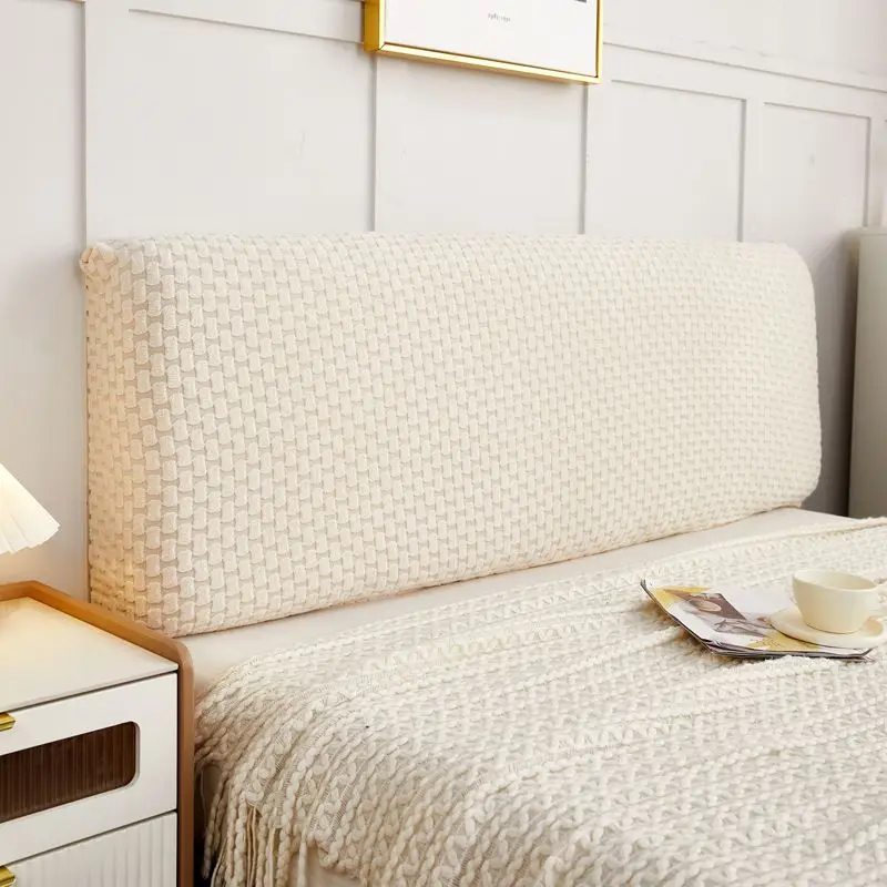 

Solid Color Bed Back Dust Thicken Elastic Headboard Cover All-inclusive Protector Cover Super Soft Smooth Quilted Head Cover
