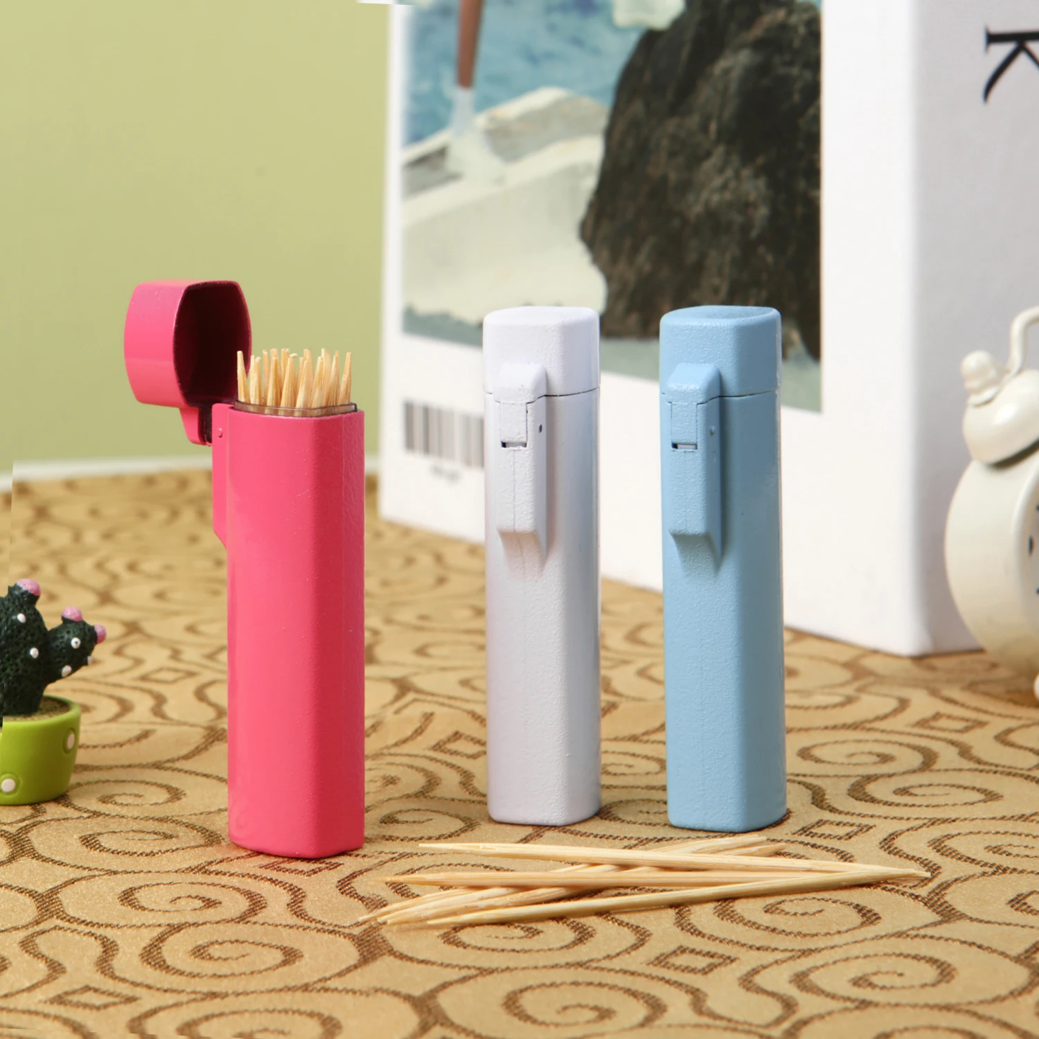 Distributeur De Cure-Dents Porte-Cure-Dents En Verre Cristal Créatif, Pot Transparent For Cure-Dents, Boîte De Rangement For Coton-Tige Étui Pour Cure-Dents (Color : A, Size : 5 * 5 * 8cm