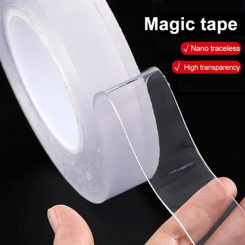 1/2/3/5M Transparent Double Sided Nano Tape Tracesless Tape  Reusable Waterproof Adhesive Tape Cleanable Household Clear Tapes Cabinet Locks