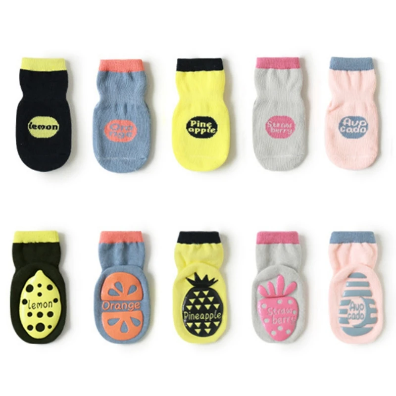 Baby Cartoon Socks with Rubber Grips Anti slip Non Skid Cotton Children