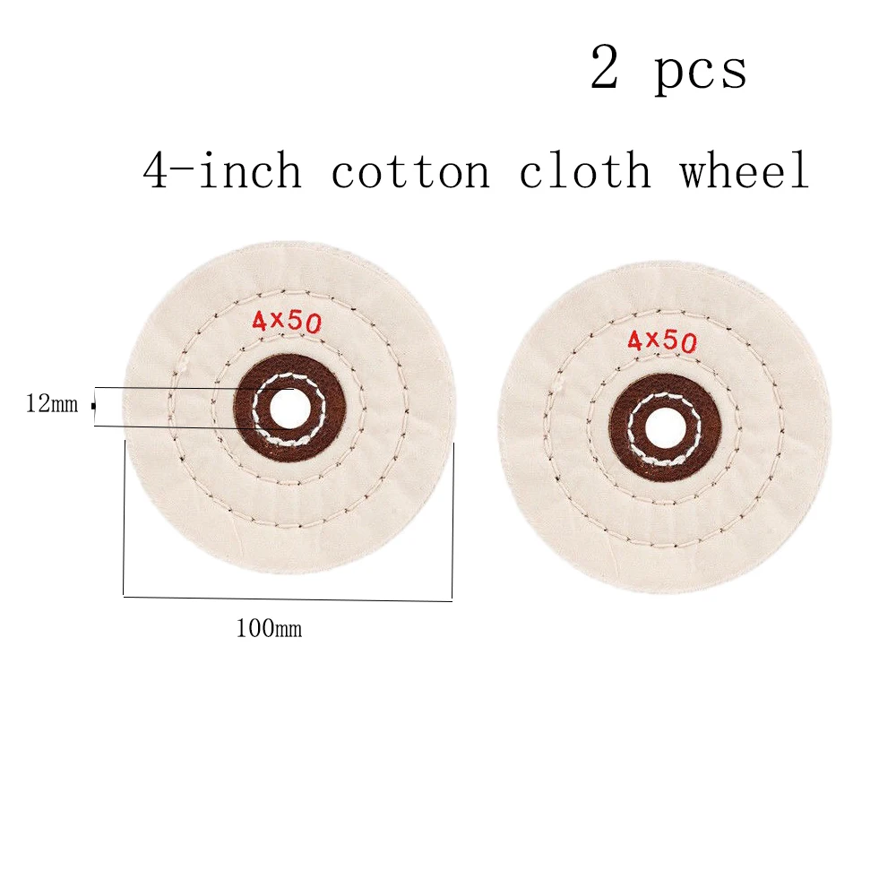 

2 pcs 4/5 inches Cotton Lint Cloth Buffing Wheel Grinder For Gold Silver Jewelry Mirror Polishing Wheel Flannelette Tools