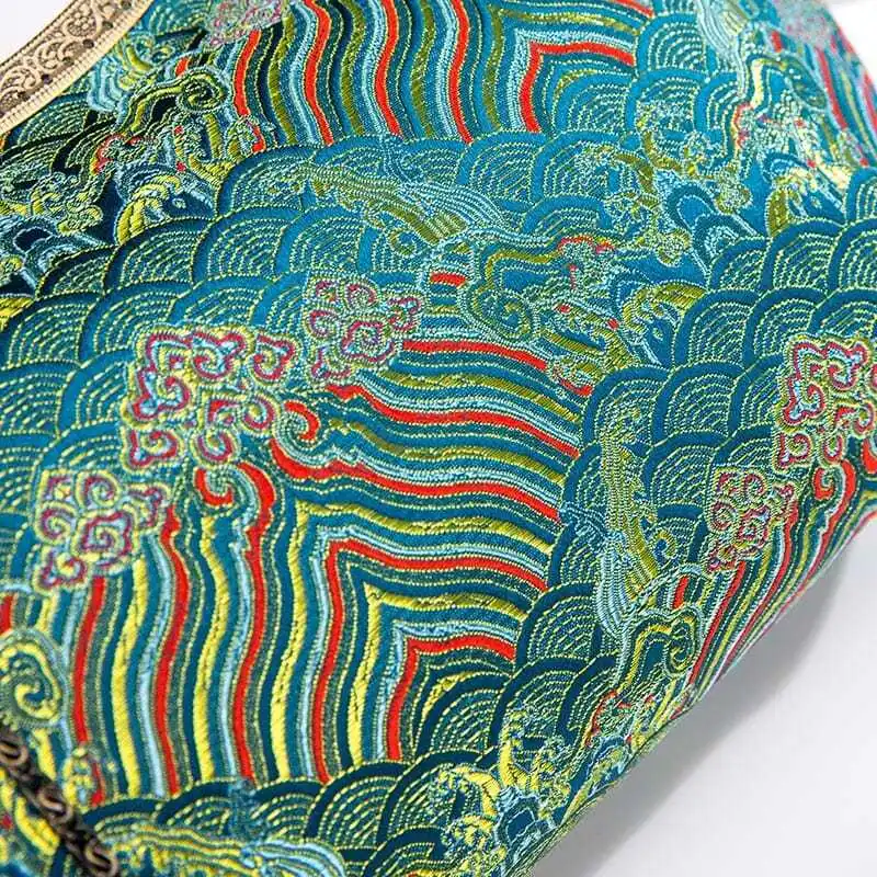 NEW Vintage Green Palace Flowers Bags Women Bag Original Handmade Bag Shell Lock Bags Tote Women's Handbags Purses Chain Strap