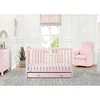 4-in-1 Convertible Crib with Storage Drawer - Greenguard Gold Certified, Blush Pink/Dark Pink 2