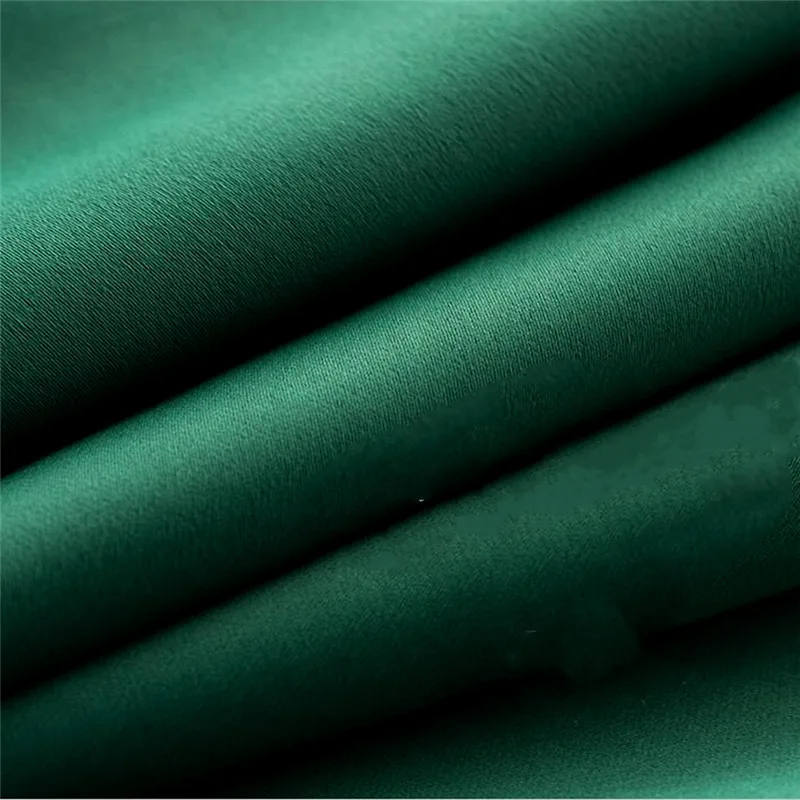 BILEEHOM Solid Green Physical Blackout Thermal Curtains for Living Room Kitchen Door Terrace Home Window Customize Drapes 