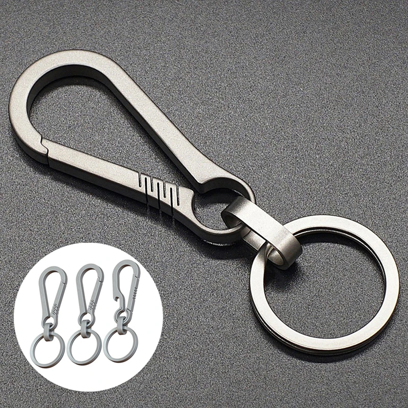 1PCS Titanium Alloy Keychain Tiranium Buckle Key Ring Car Accessories Titanium Buckles EDC Outdoor Tool