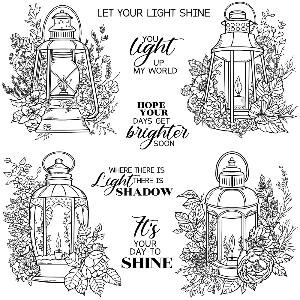 Mangocraft Merry Christmas Camping Lamp Clear Stamps DIY Scrapbooking Supplies Silicone Stamps for Card Making Albums Xmas Decor