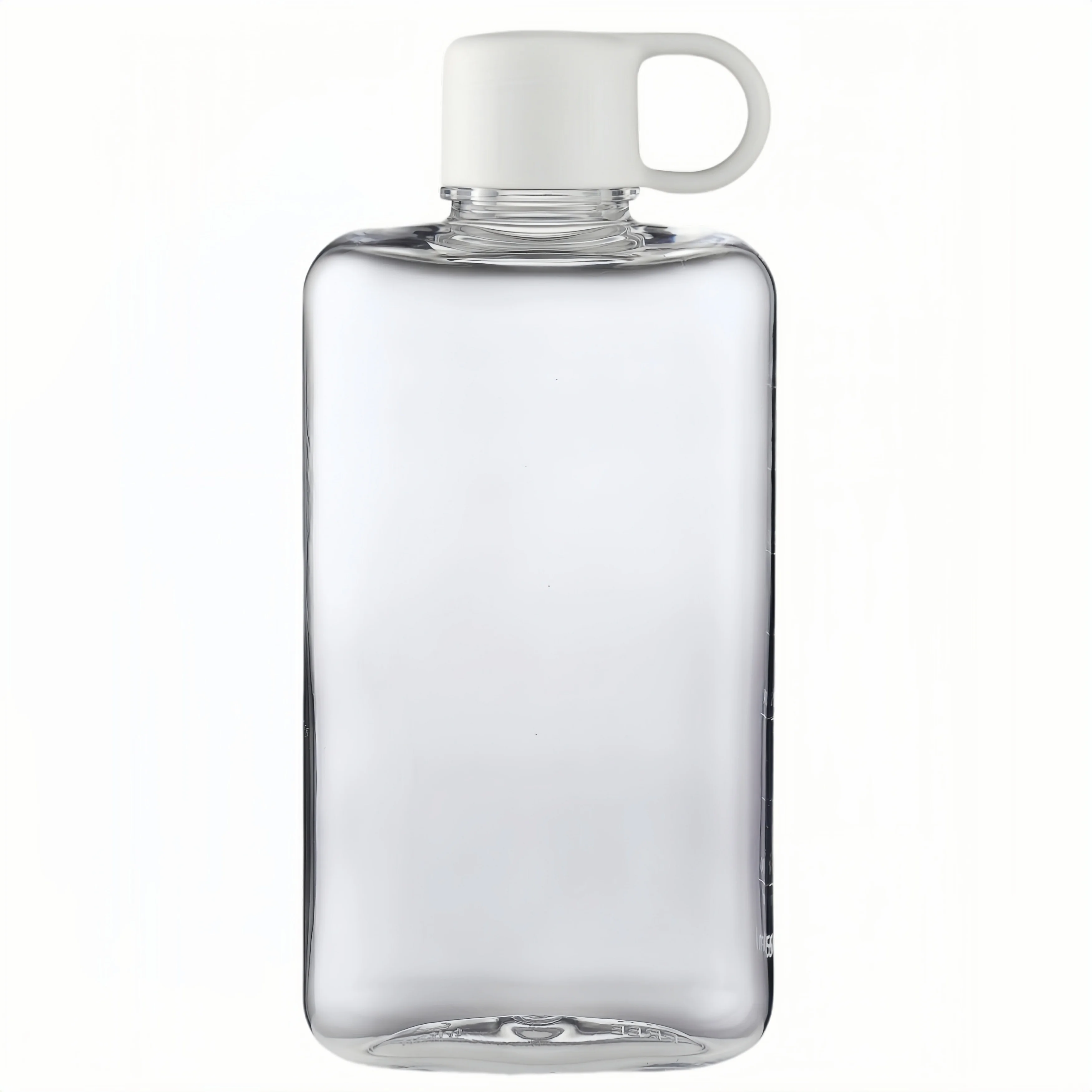Transparent BPA-Free Flat Water Bottle - Crystal Clear Plastic Sports Drinkware, Perfect for Milk and Juice, Ideal Birthday Gift