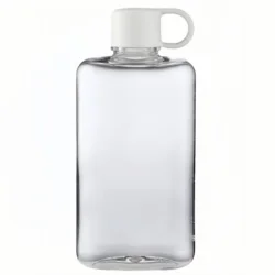 Transparent BPA - Free Flat Water Bottle - Crystal Clear Plastic Sports Drinkware, Perfect for Milk and Juice, Ideal Birthday Gift (WHITE)