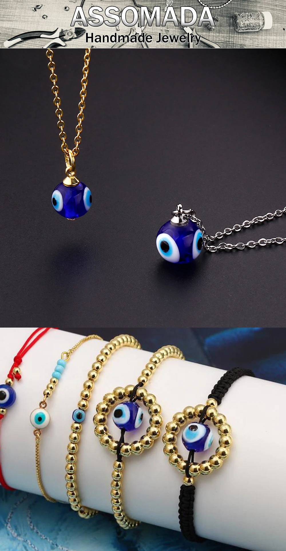 37pcs 12mm Blue Eye Beads Handmade Lucky Turkish Evil Eyes
