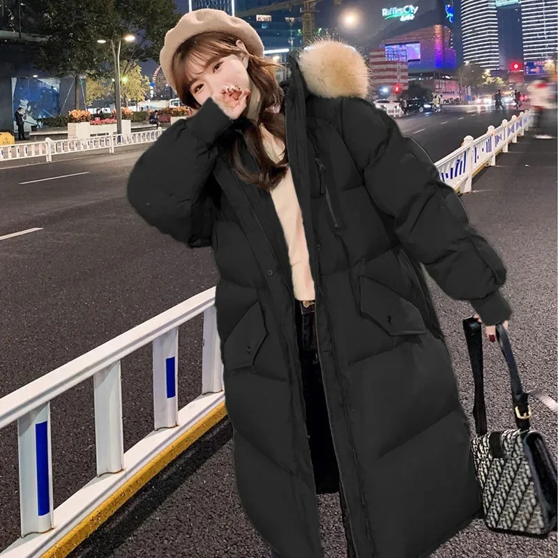 Large Down Cotton Jacket Women Winter  Korean Version Medium Length Bread Jacket Loose Cotton JacketThickened Cotton Jacket